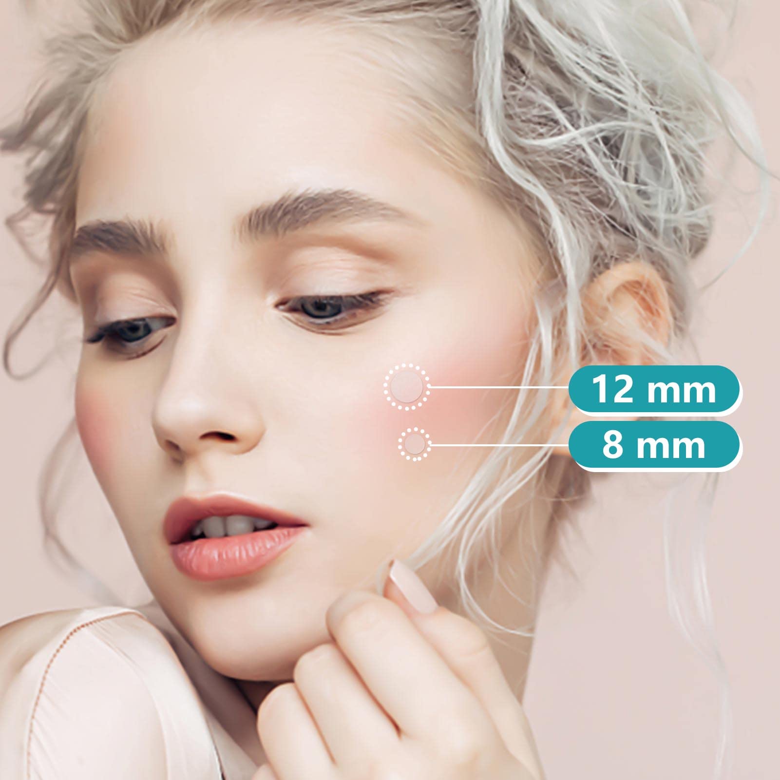 Waterproof hydrocolloid blemish cover patches demonstrating overnight adhesion capability.