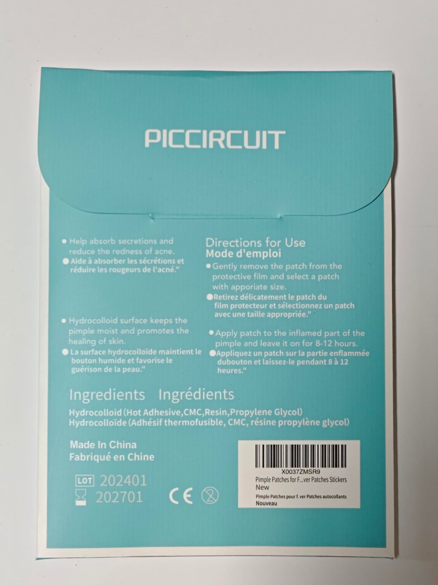 Two different sizes of PICcircuit invisible acne patches comparison including twelve millimeter and eight millimeter dots.