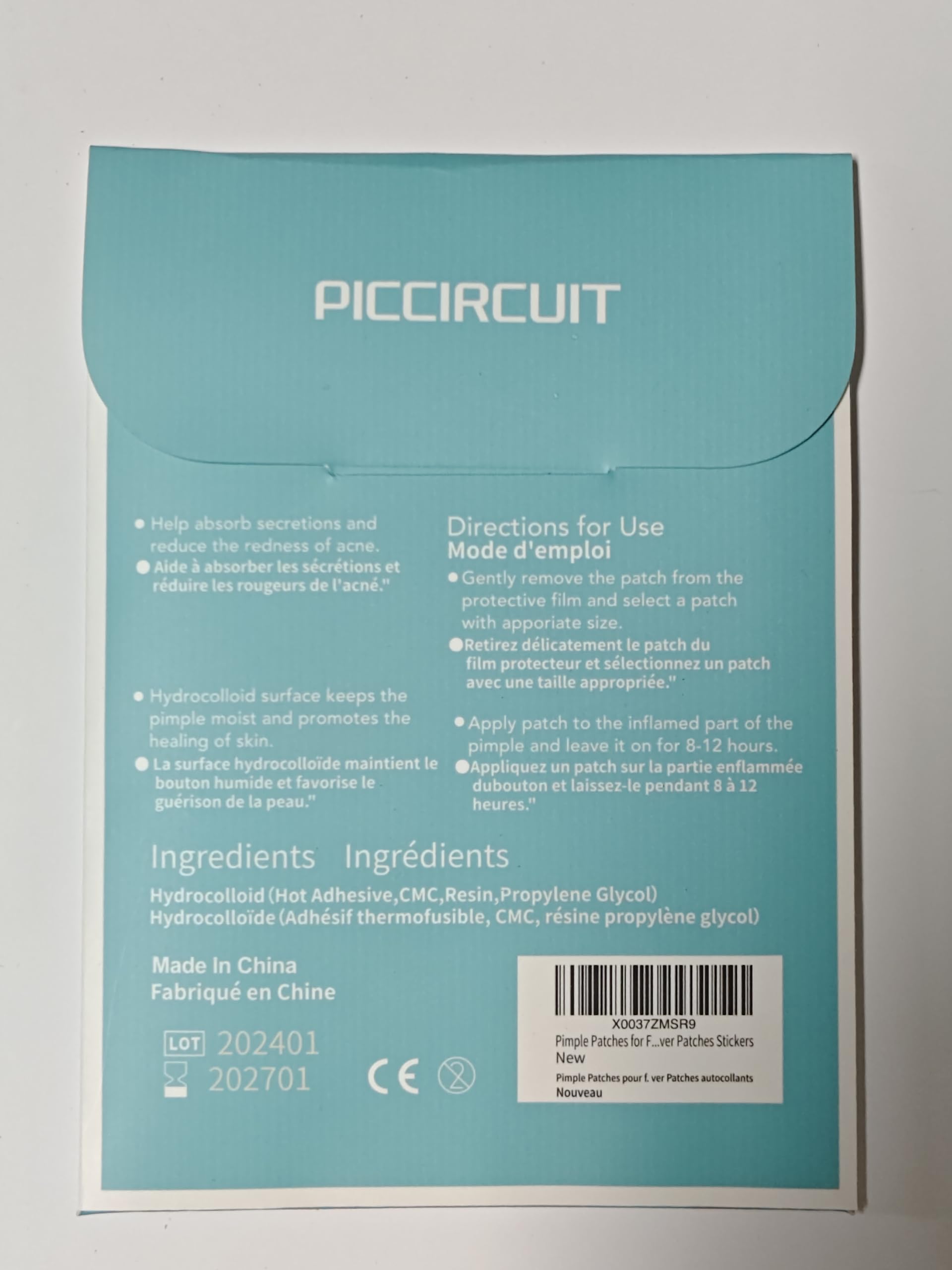 Two different sizes of PICcircuit invisible acne patches comparison including twelve millimeter and eight millimeter dots.