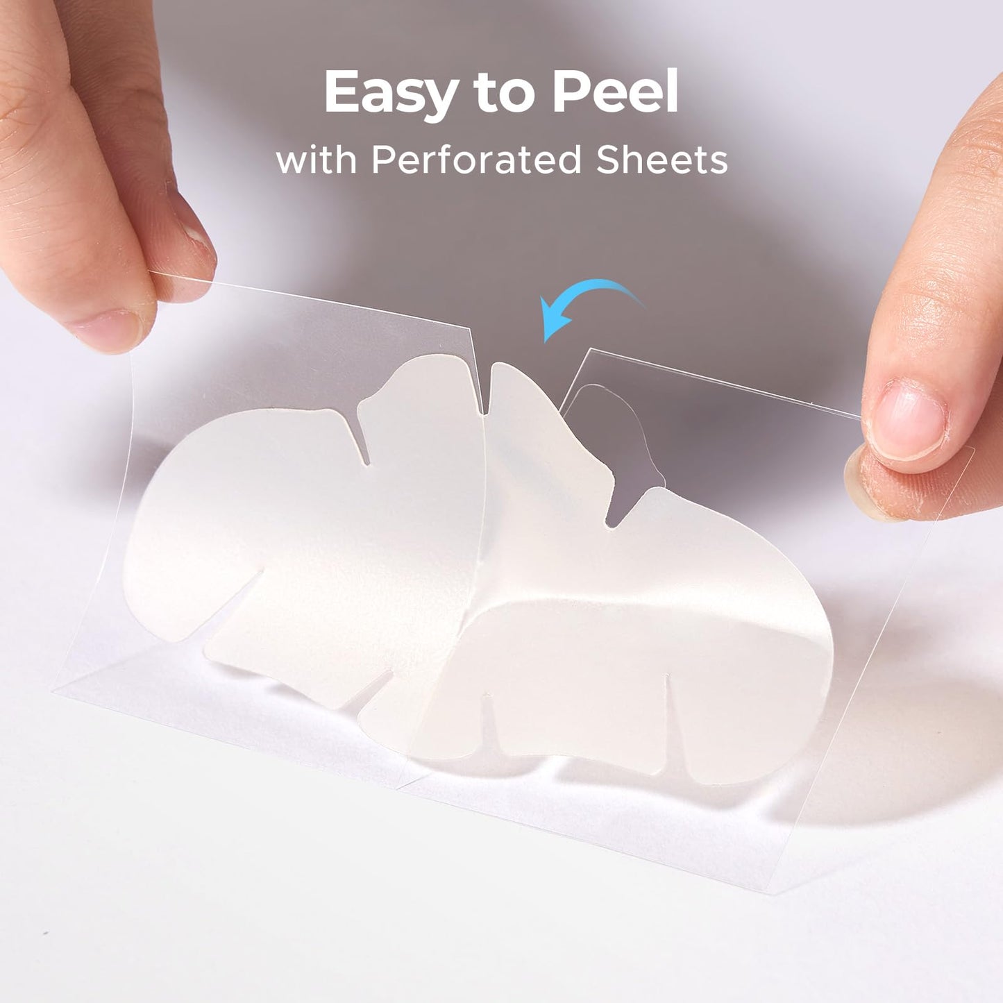 TKTK skincare blemish patches demonstrating flexibility and adhesion properties.
