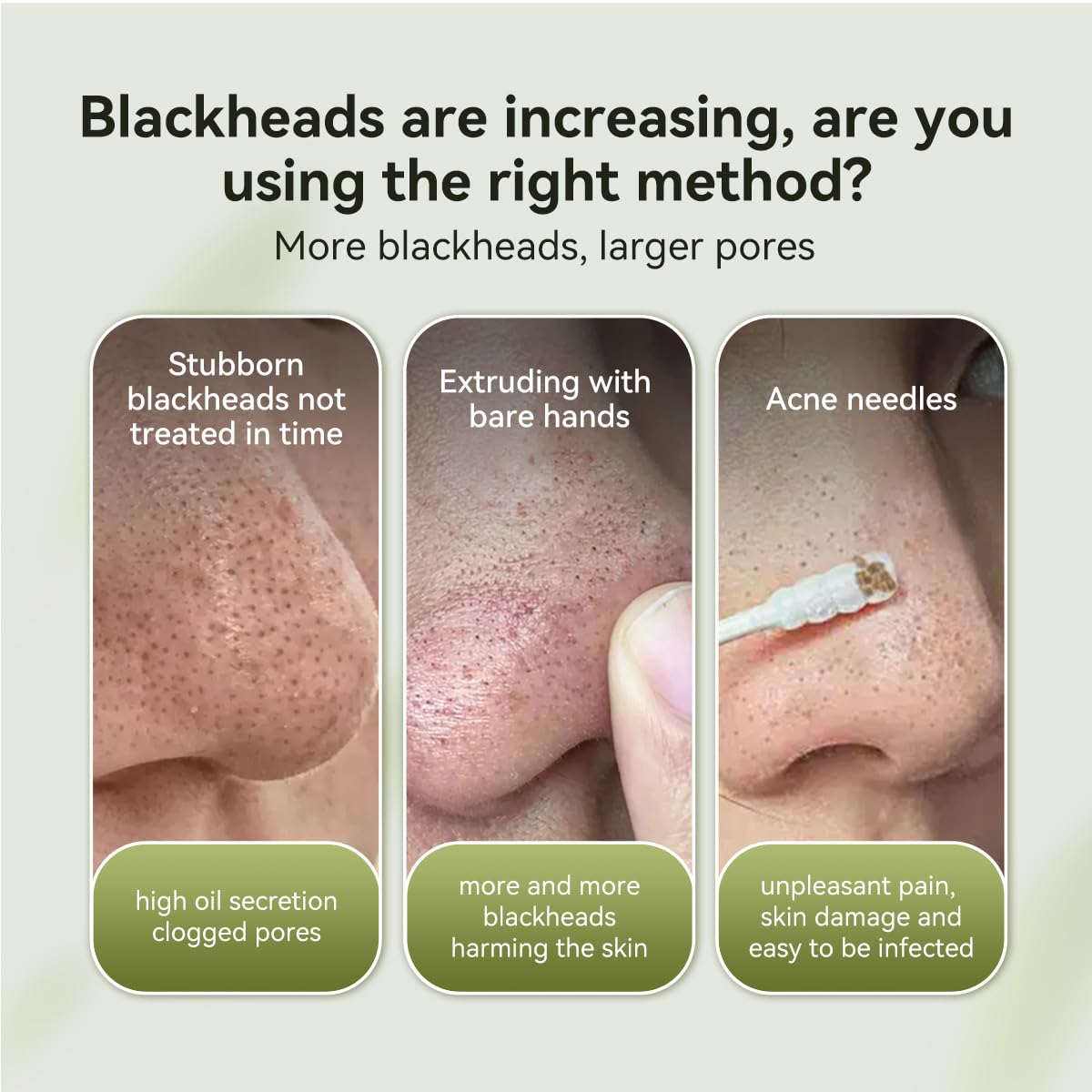 LANBENA blackhead removal mask paper sheets being peeled off to remove impurities.