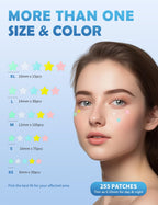 Squishco Dr. Zitacne star pimple patches sheet showing multiple colors and sizes