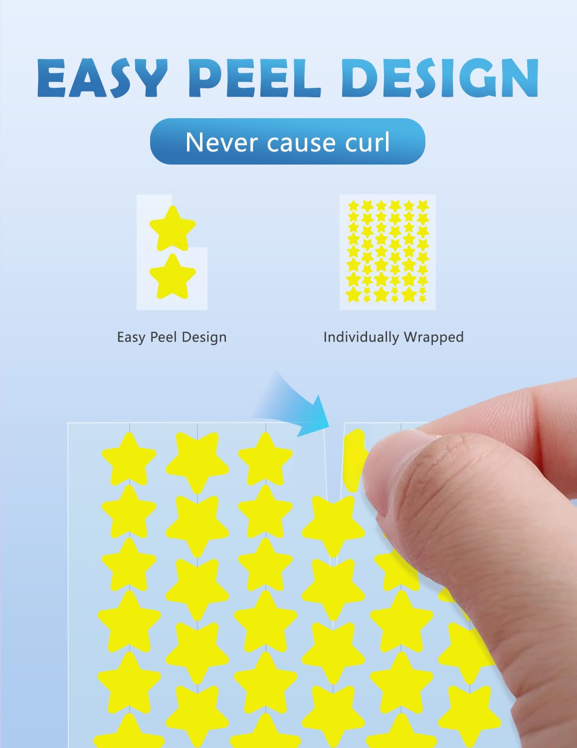 Star shaped blemish stickers infused with tea tree oil close up packaging