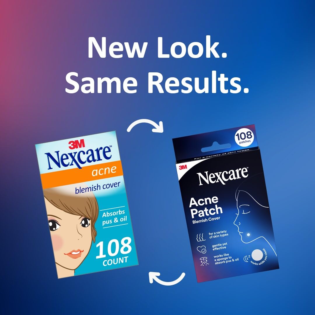 Nexcare assorted size acne patches sheet display