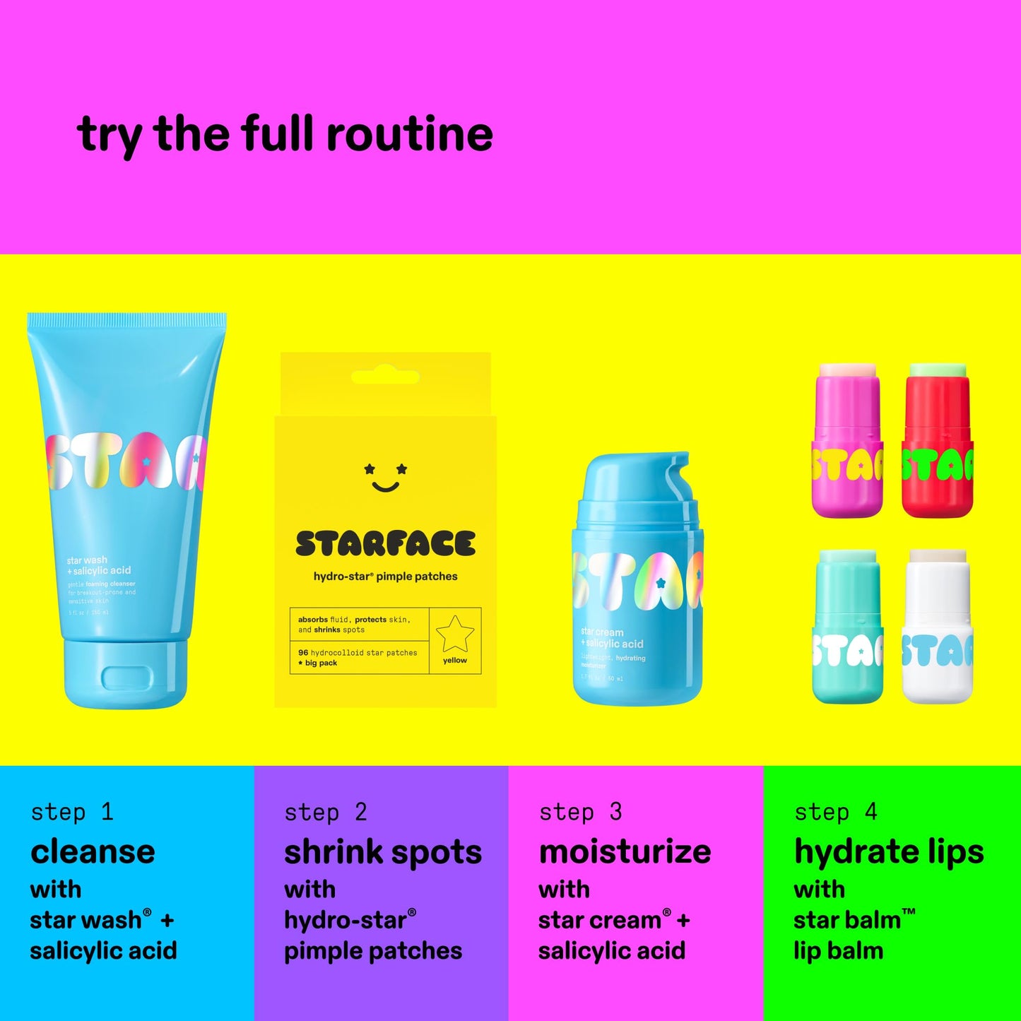 Starface Hydro-Stars fluid absorbing skincare stickers close up view