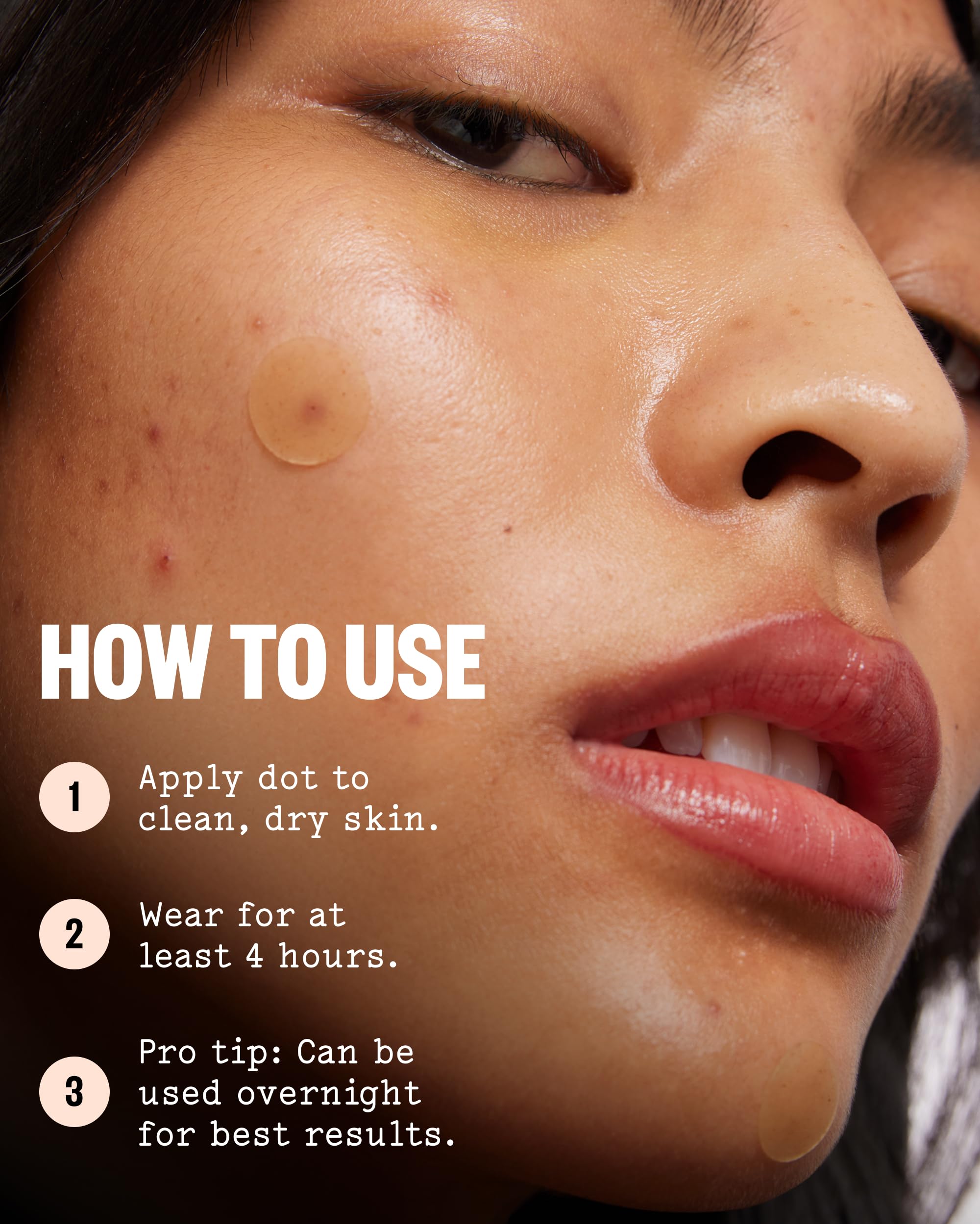 Authentic USA imported Peace Out acne healing dots packaging details and ingredients list.