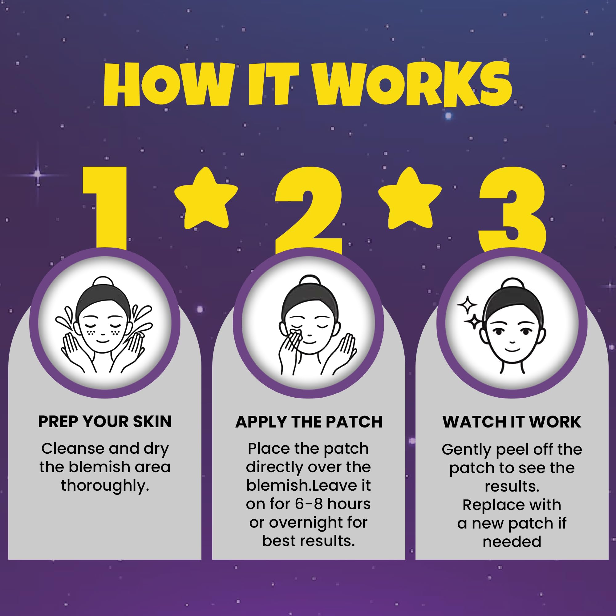 Skincare blemish stickers being peeled from the product sheet
