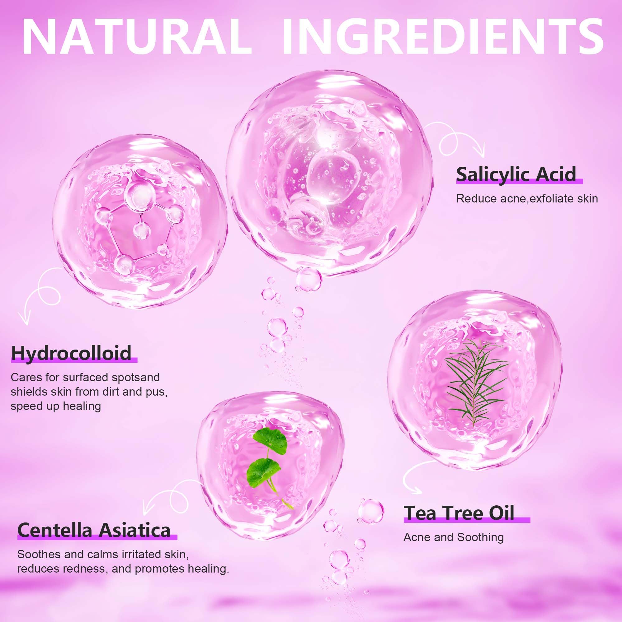 Back of packaging showing instructions and active ingredients including tea tree oil for acne relief