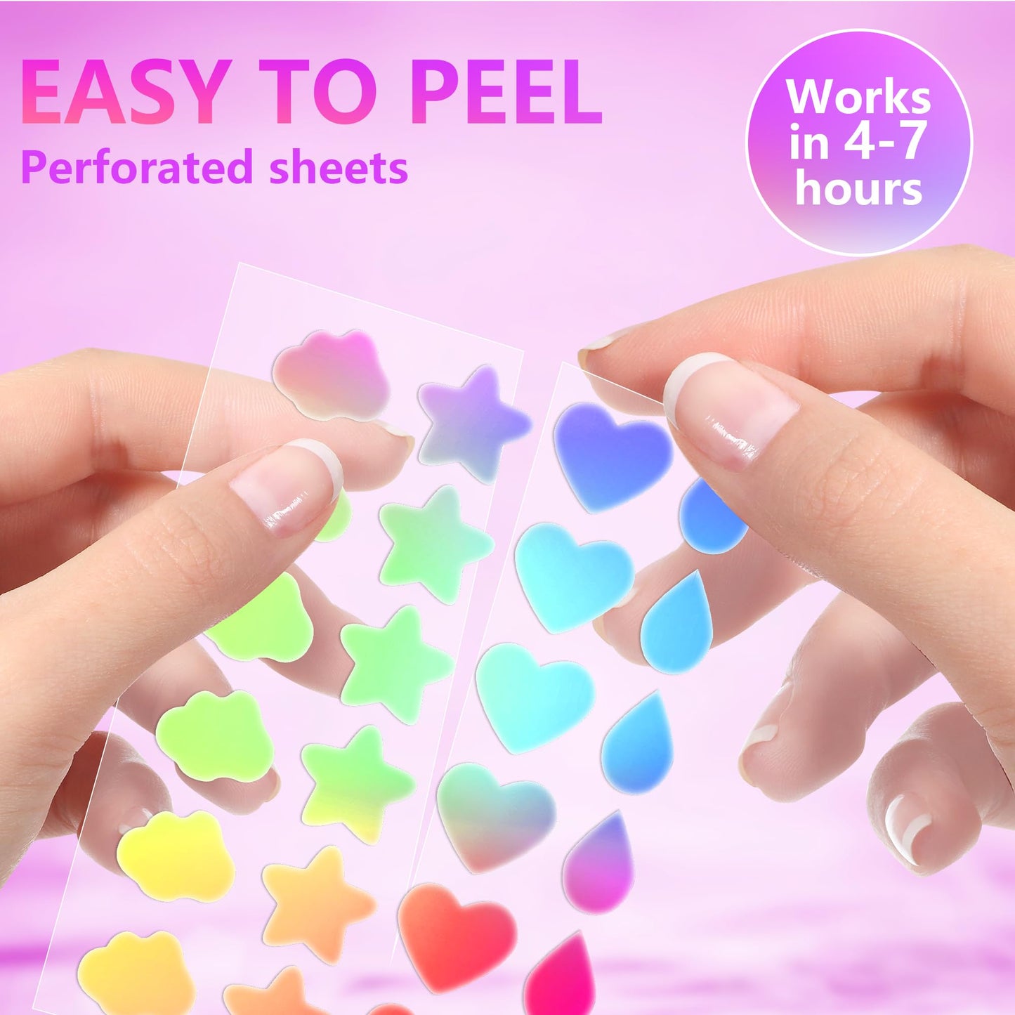 Side view of the 224 count hydrocolloid patch sheet showing texture and thickness