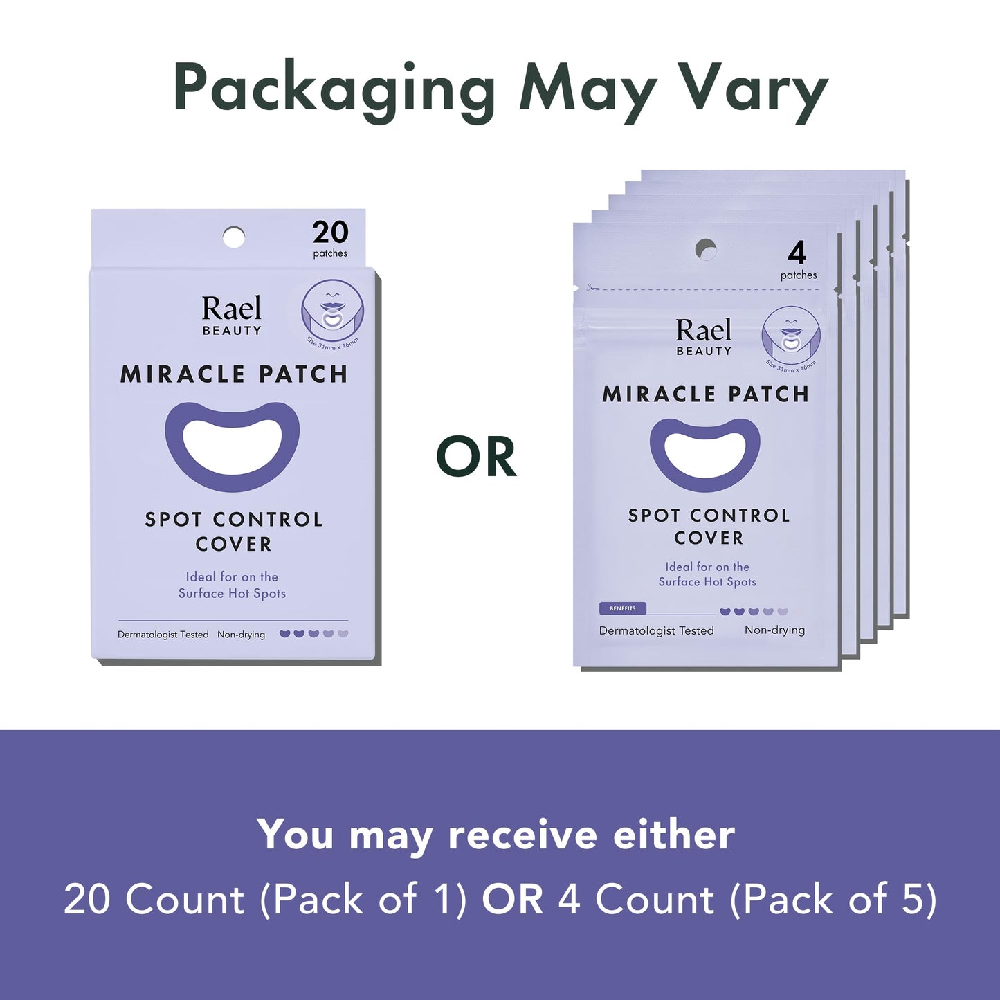 Rael beauty miracle patch overnight spot cover showing impurity absorption process