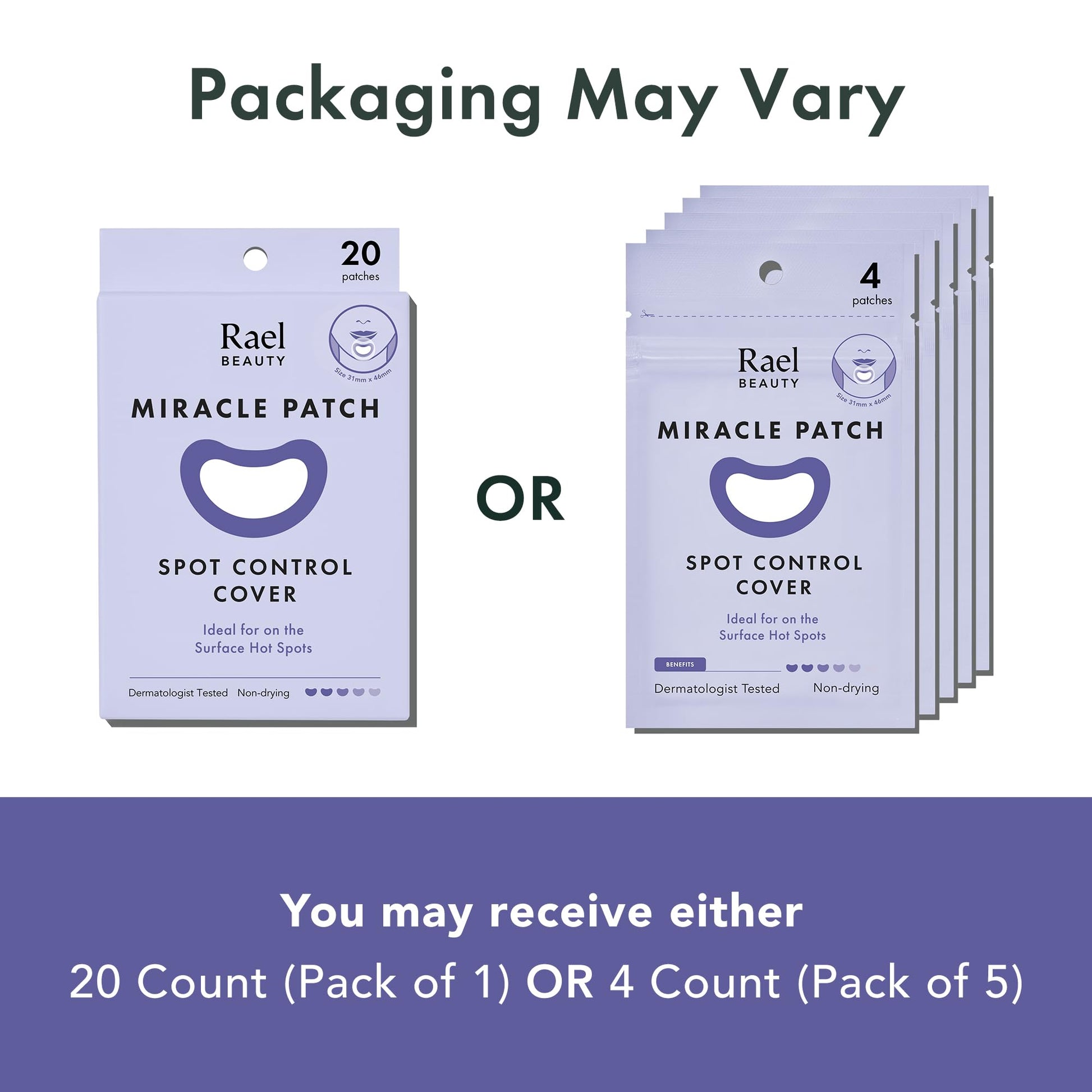 Rael beauty miracle patch overnight spot cover showing impurity absorption process
