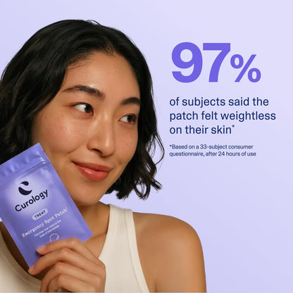 Dermatologist designed fast acting acne patches being applied to clean skin for spot removal
