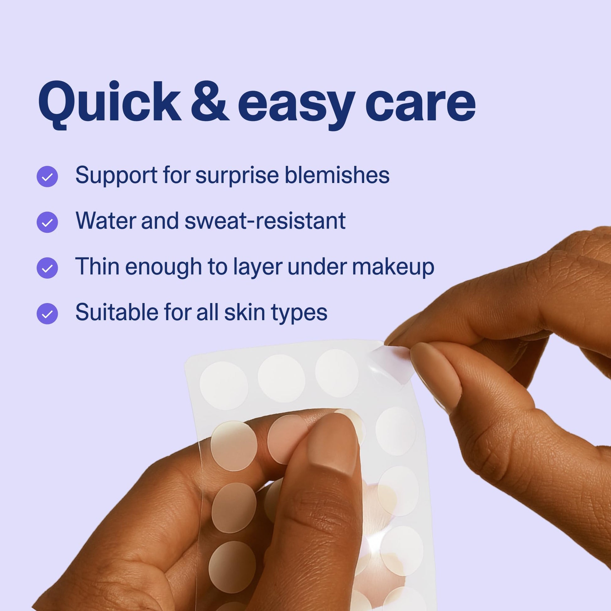 Fragrance free non drying hydrocolloid bandages suitable for oily and sensitive skin types