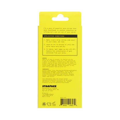 Starface World Lift Off skincare packaging detailing fifteen minute fast acting results