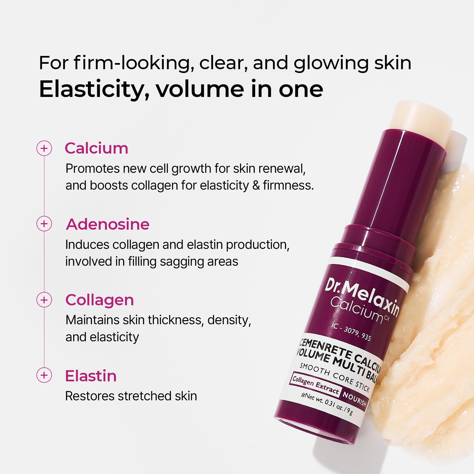Korean skincare Dr. Melaxin calcium stick for neck wrinkles and smile lines