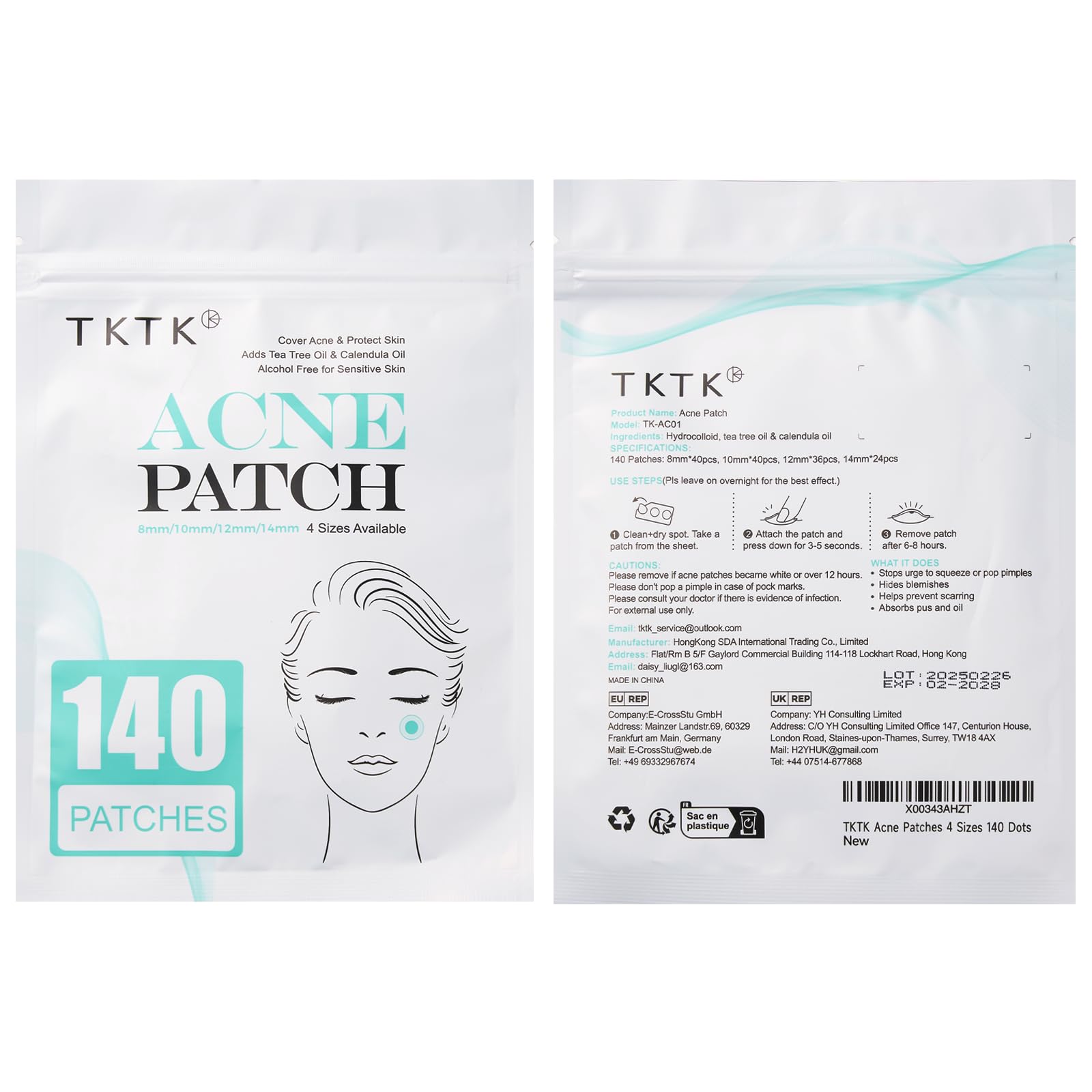 TKTK skin friendly acne dots easy peel backing design for effortless application.