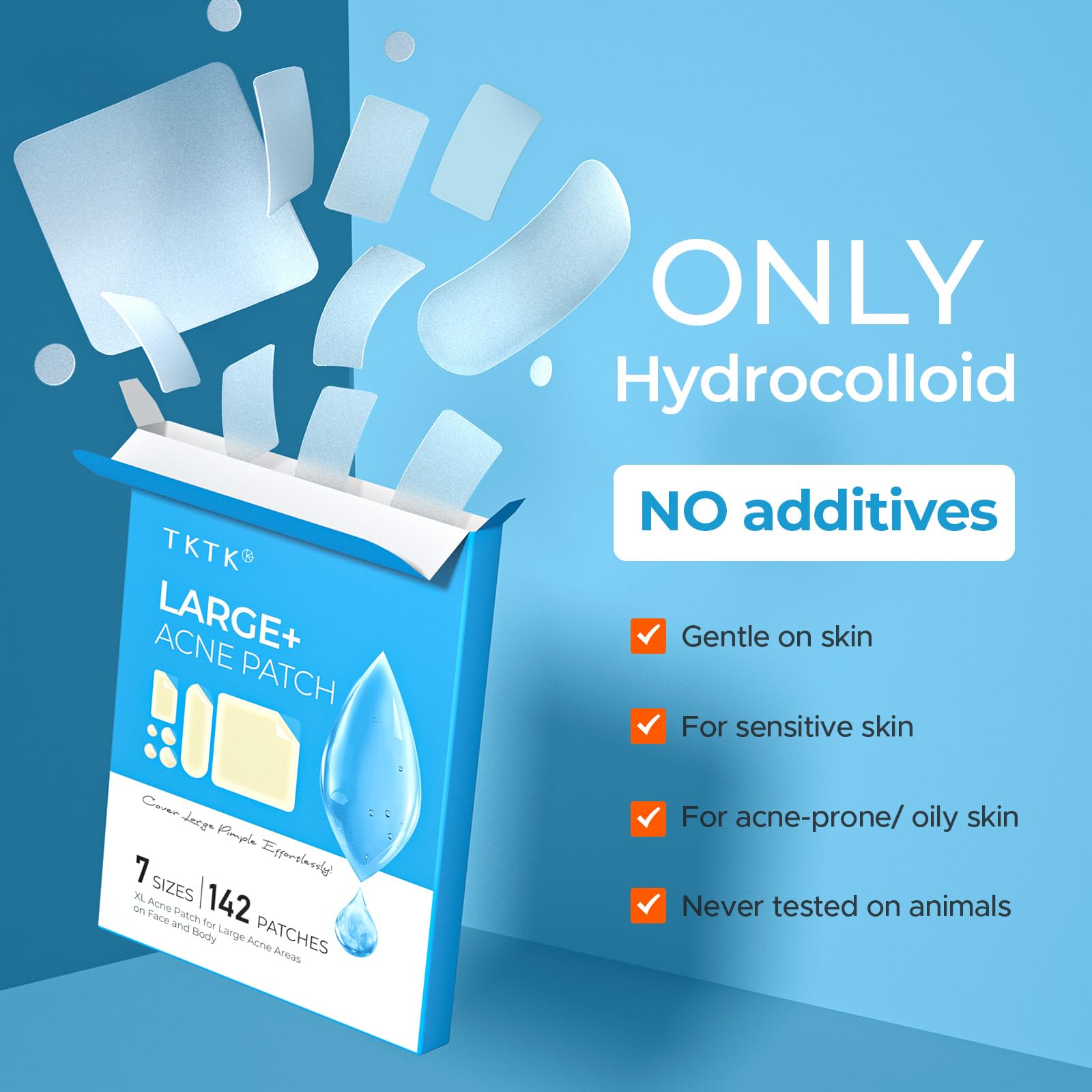 Tktk square and dot size comparison for acne care