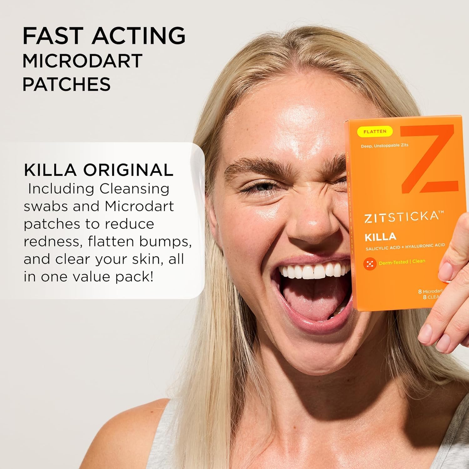 ZitSticka Killa spot treatment kit containing eight microdart patches and eight cleaning swabs