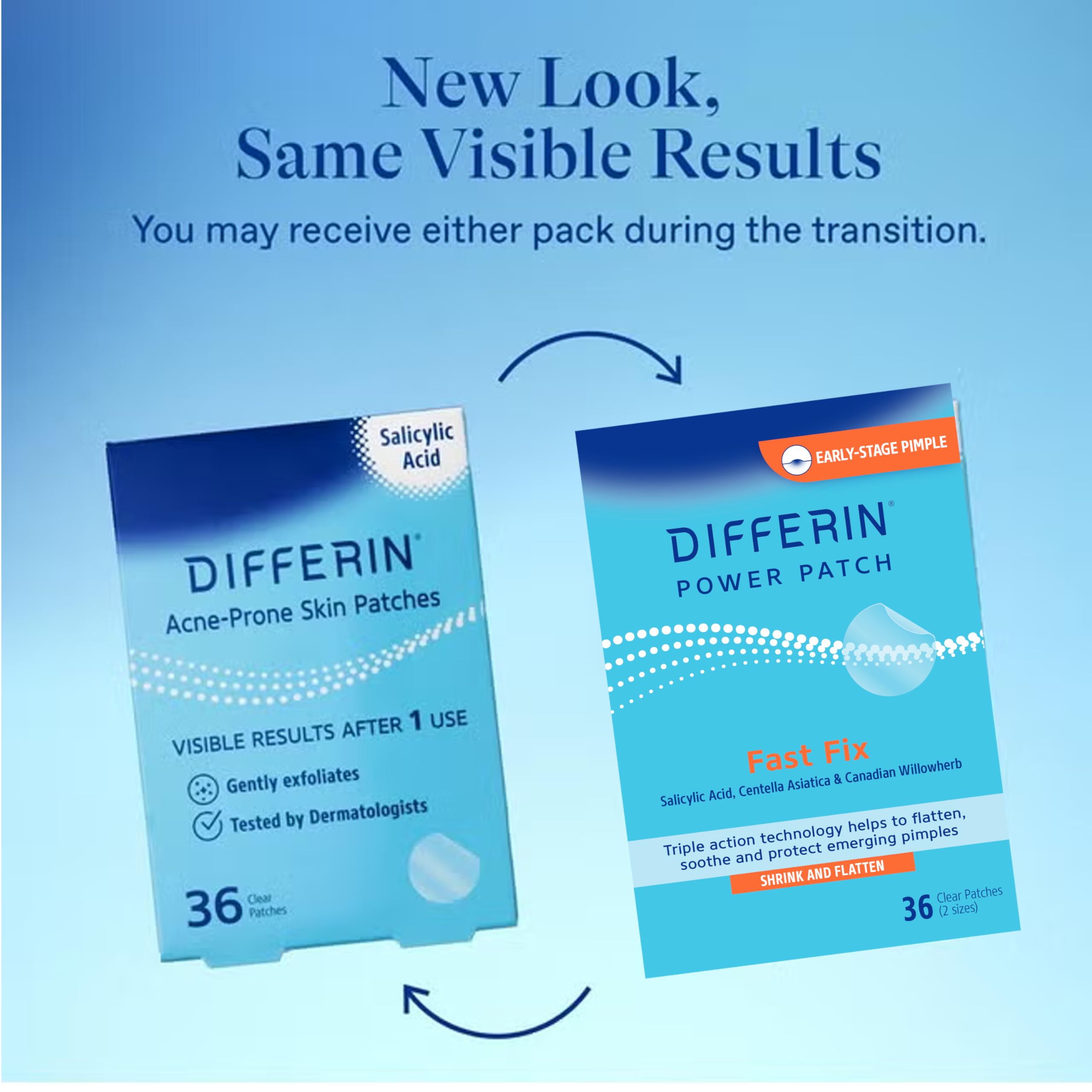 Ultra thin hydrocolloid acne patches by Differin for overnight blemish treatment