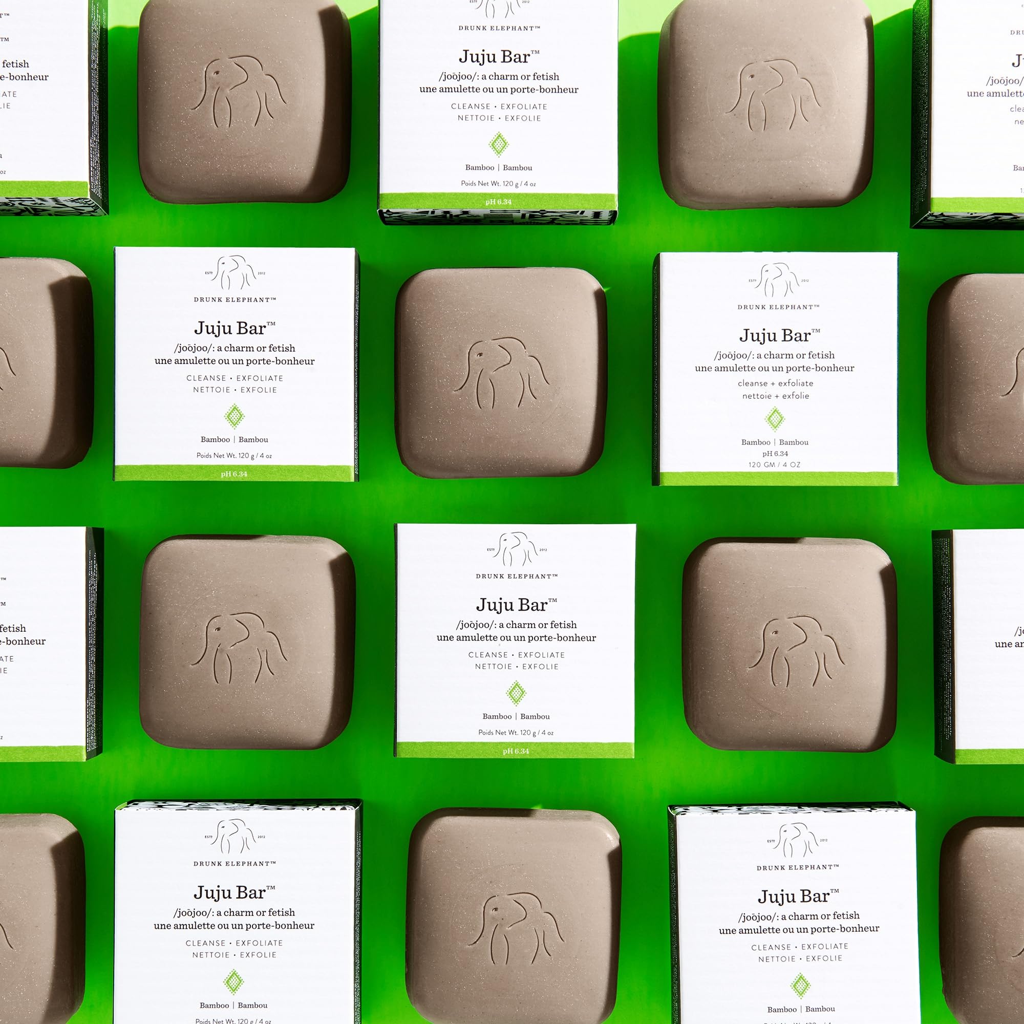 Drunk Elephant Juju Bar 113g detoxifying facial soap infused with marula oil