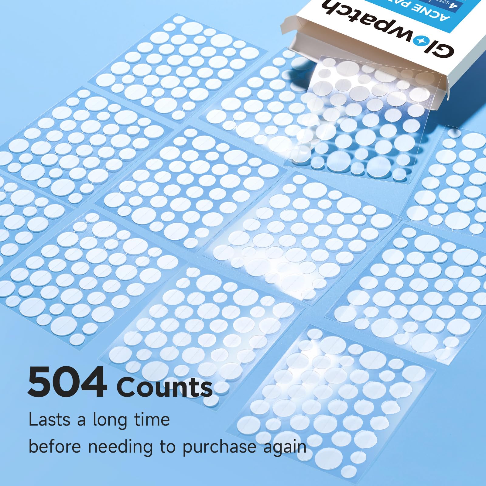 Clear acne dots zit stickers in four sizes for targeted blemish care