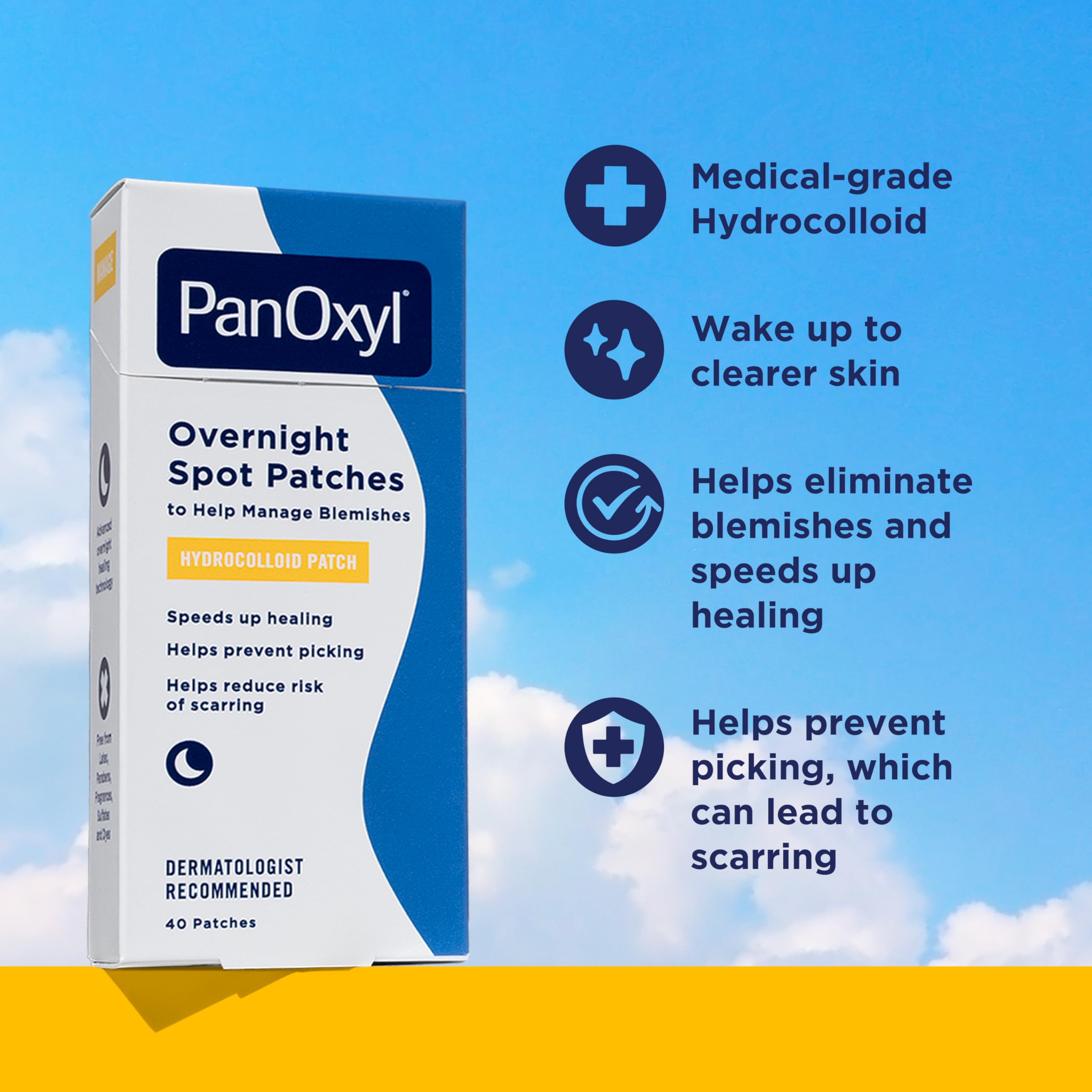 PanOxyl clear pimple patches in nine millimetre and twelve millimetre sizes.