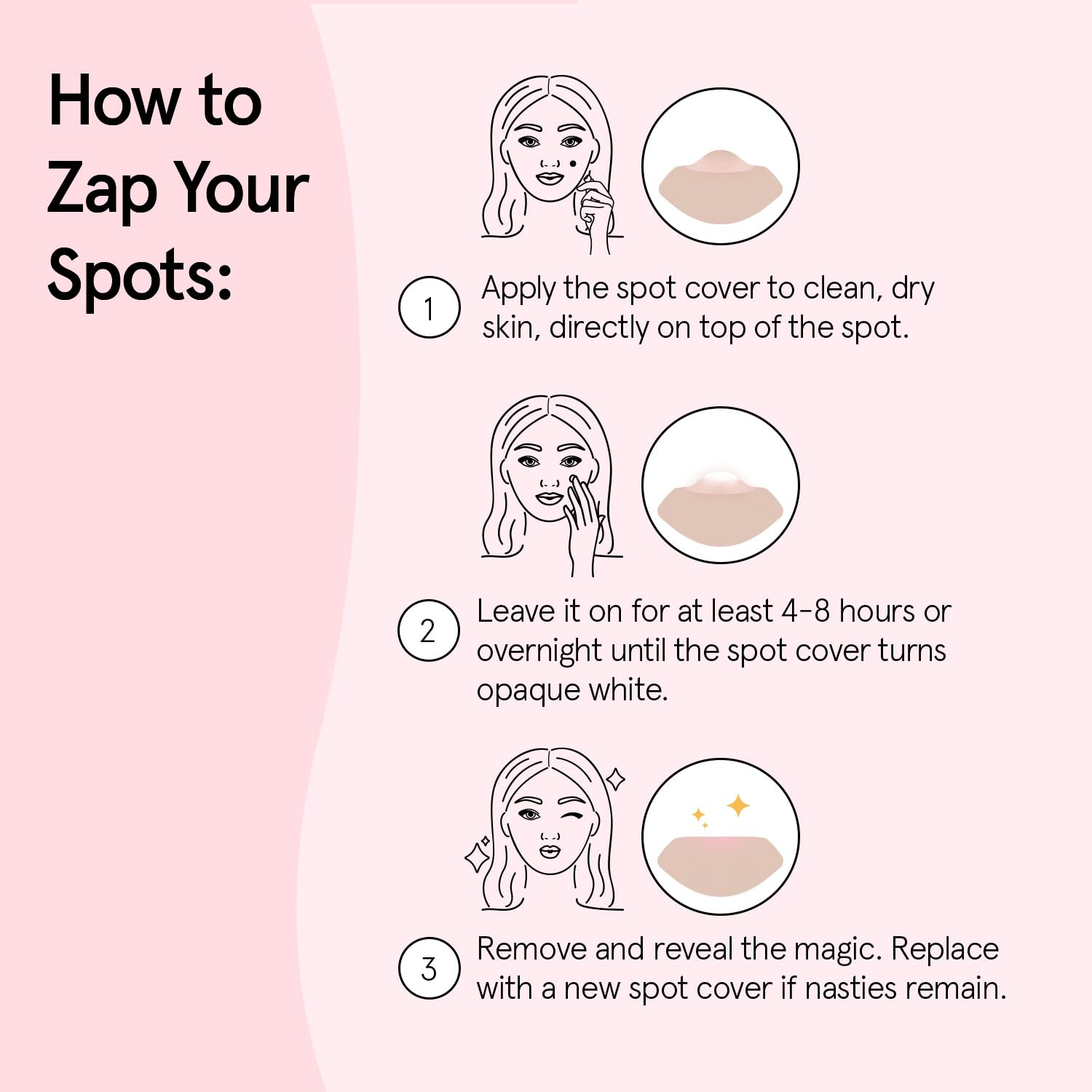 Salicylic acid acne patches absorbing impurities and skin gunk.