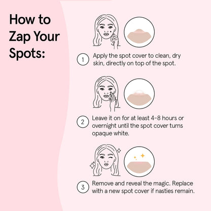 Salicylic acid acne patches absorbing impurities and skin gunk.