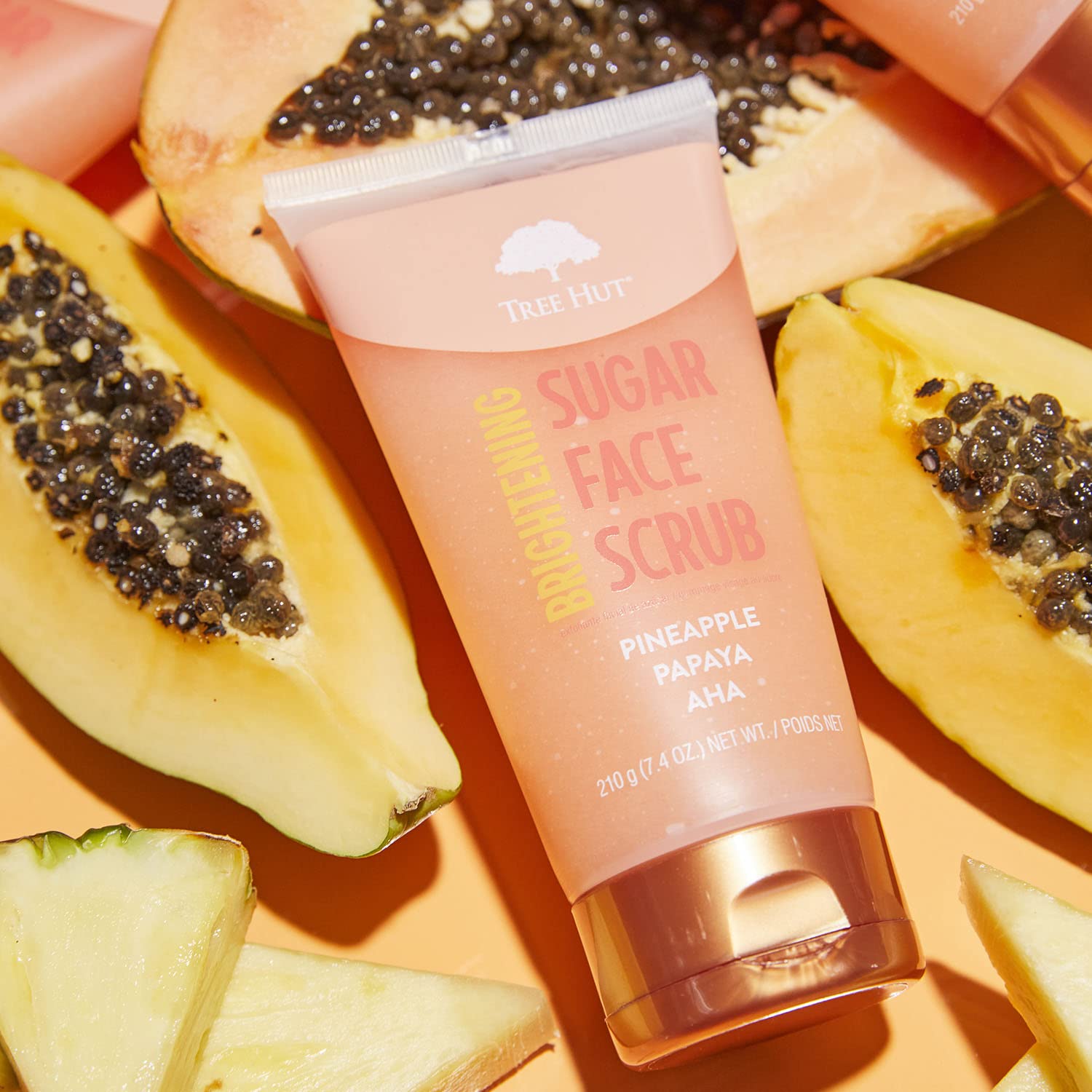 Tree Hut pineapple and papaya enzyme exfoliating scrub application view