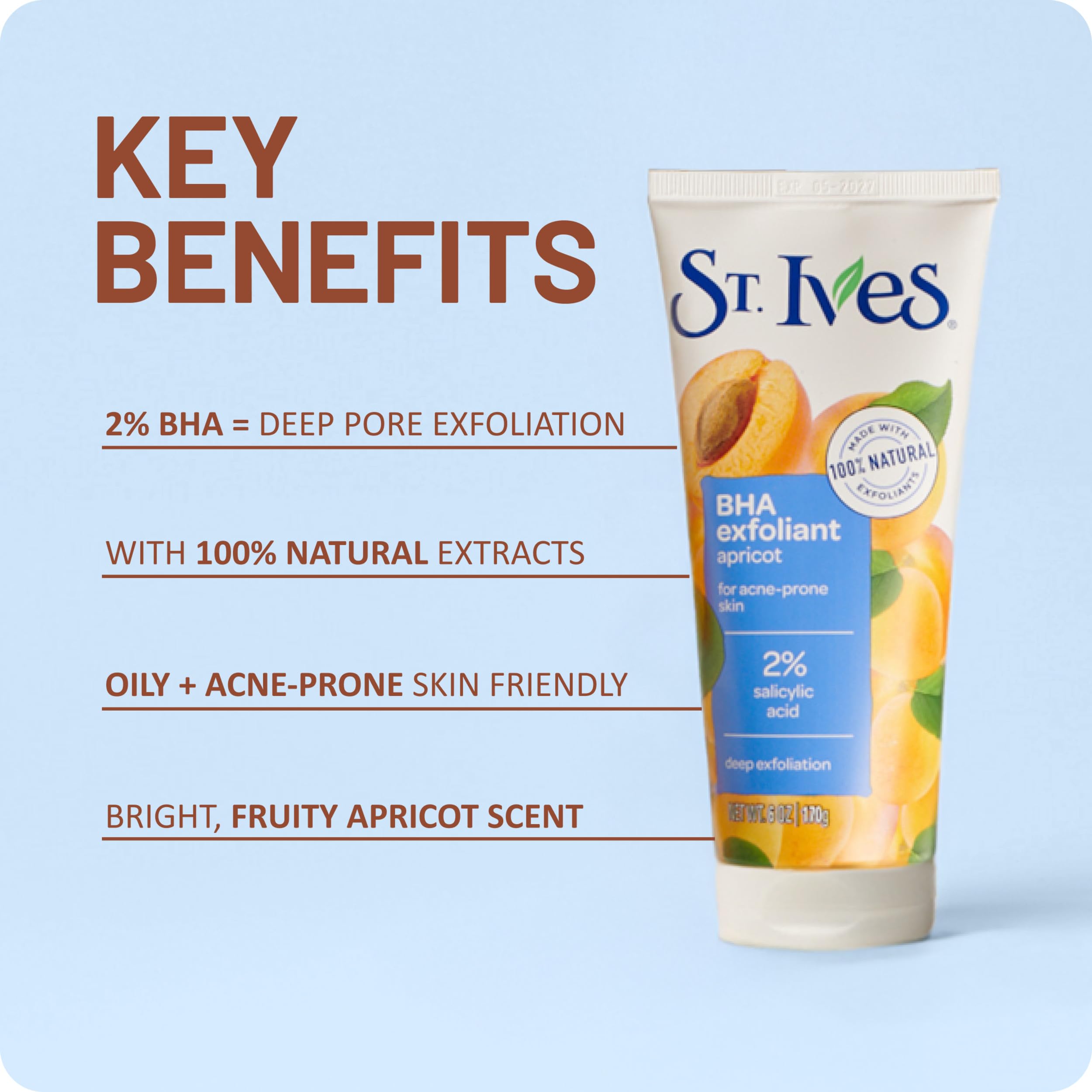 St. Ives oil free acne control face exfoliant back label ingredient list
