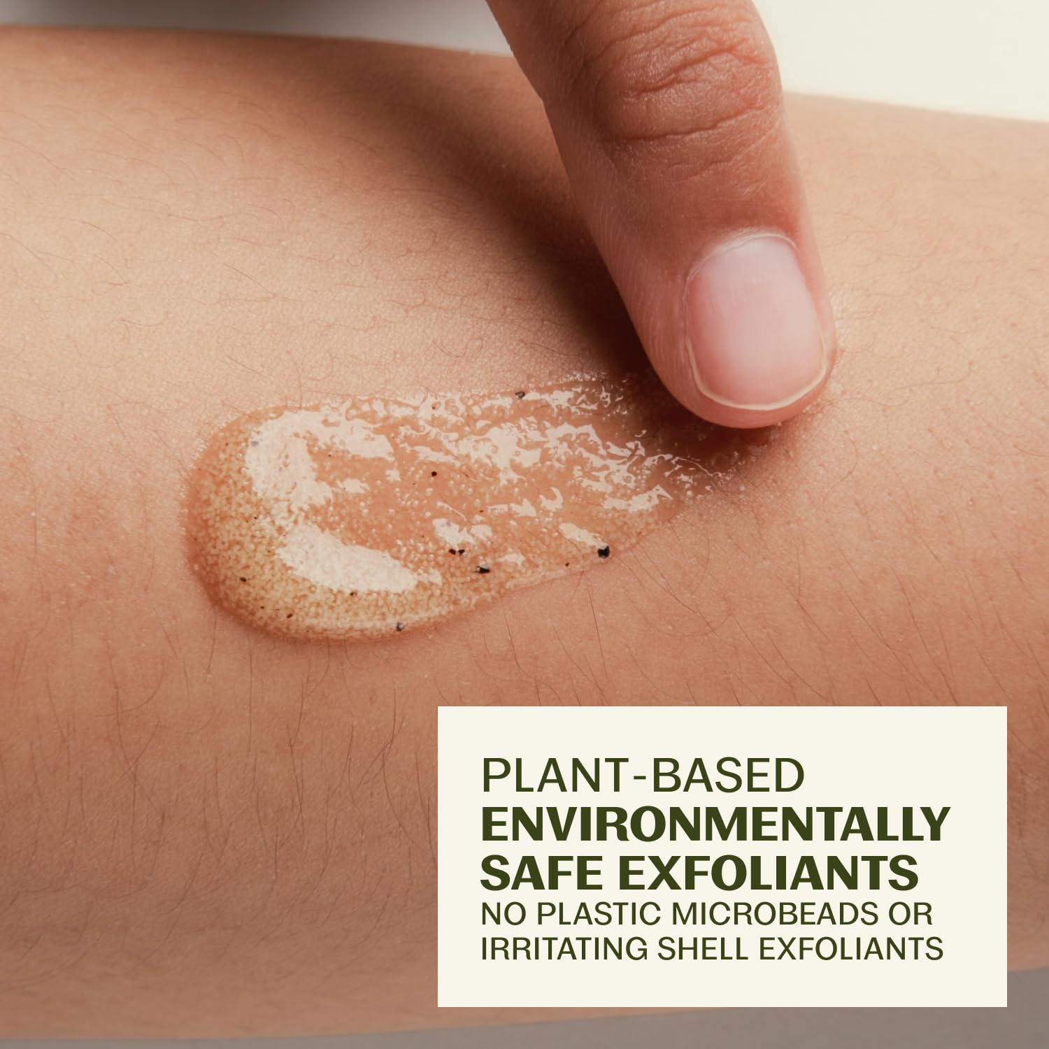 Thrive natural exfoliating face wash showing texture and Arabica coffee grounds details