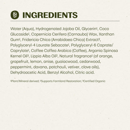 Thrive natural skincare energy scrub highlighting the Costa Rican botanicals formulation