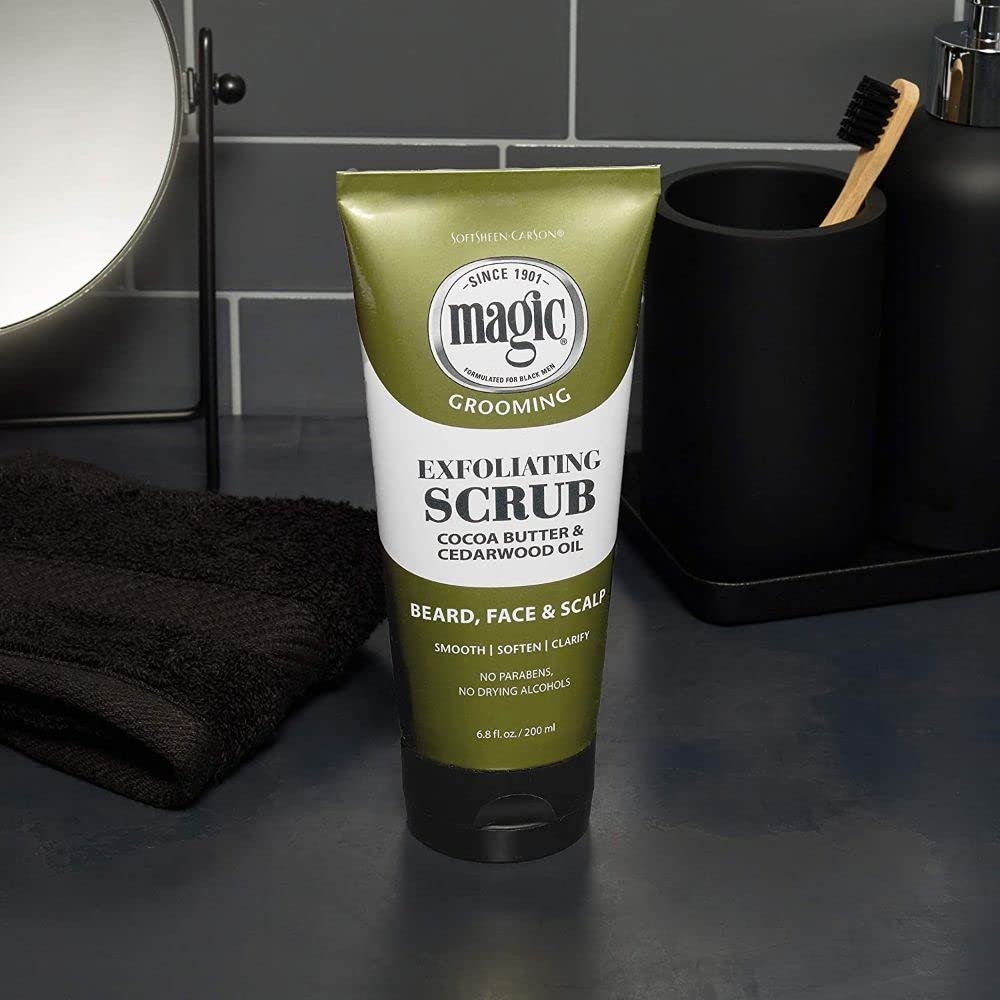 USA imported SoftSheen-Carson men's exfoliating scrub with cocoa butter ingredients list