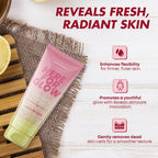 Sunday Essence face scrub key ingredients label graphic