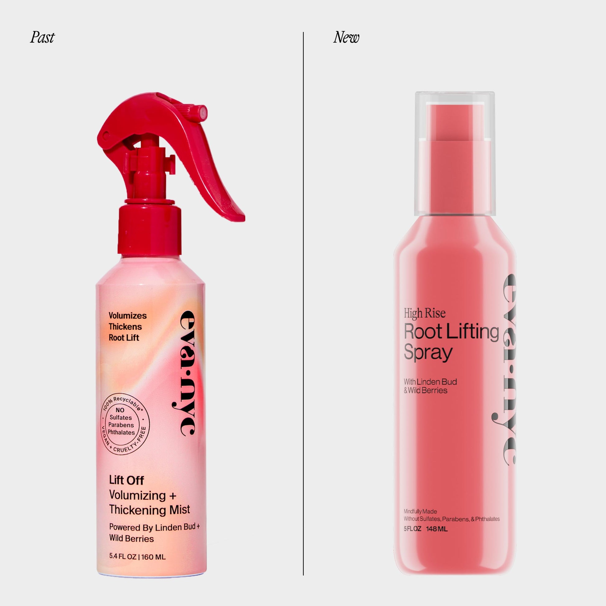 Eva NYC root lifting volume spray packaging detail showcasing clean beauty certifications