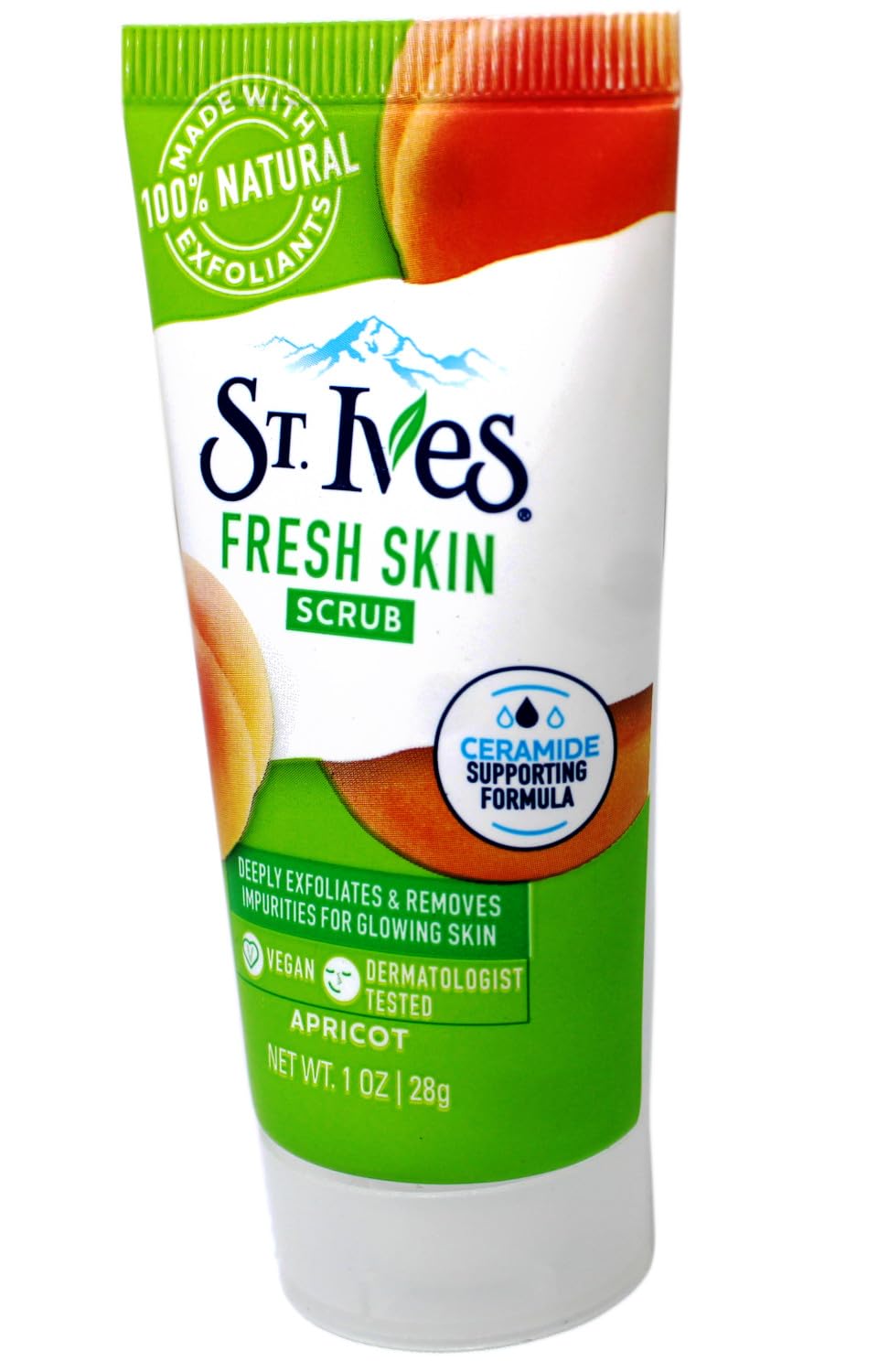 St. Ives vegan ceramide supporting formula apricot scrub back label
