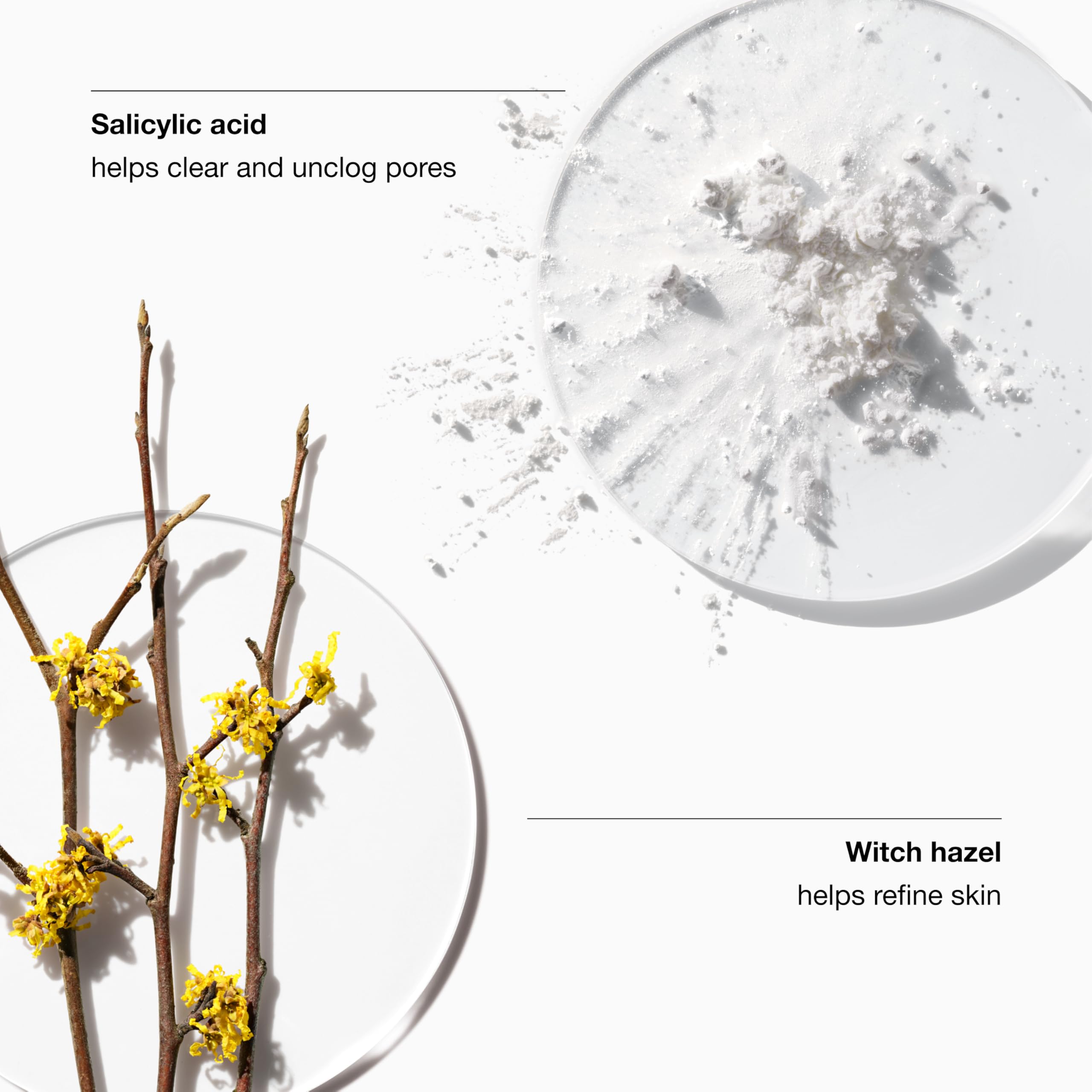 Clinique salicylic acid and witch hazel facial toner texture shot of clear liquid on cotton pad