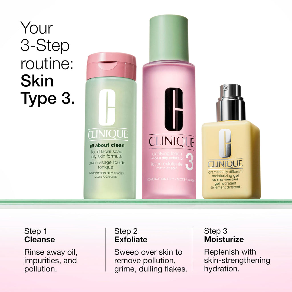 Clinique skincare bottle next to packaging box