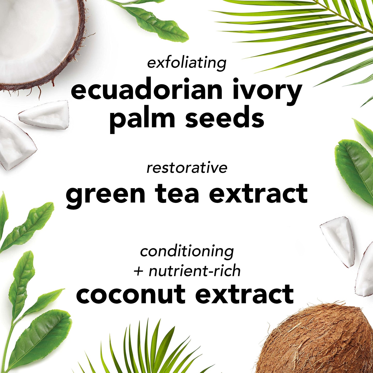 Mario Badescu botanical exfoliator tube placed next to natural green tea ingredients