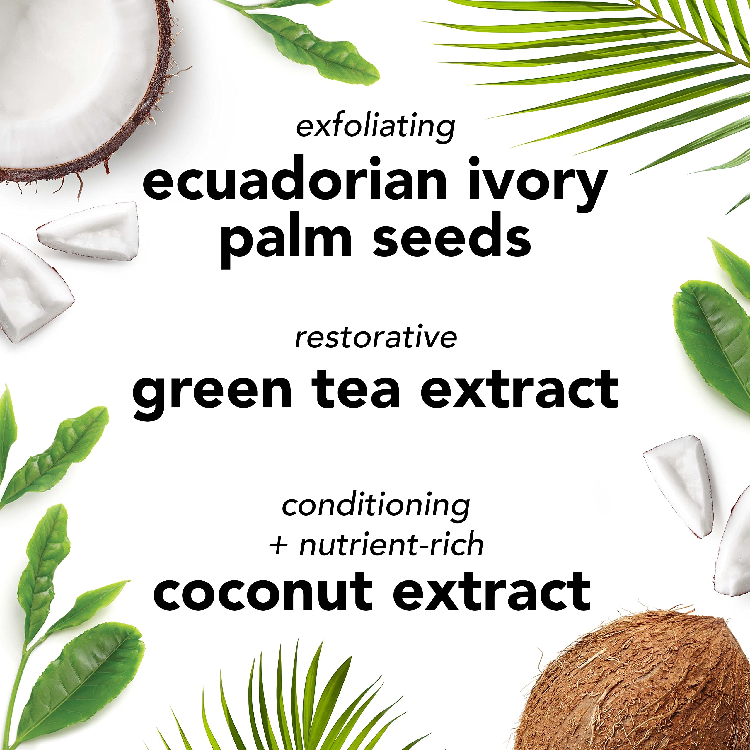 Mario Badescu botanical exfoliator tube placed next to natural green tea ingredients