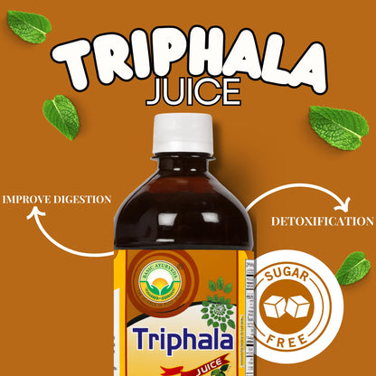 Natural amla haritaki and baheda blend bottle for gut detox
