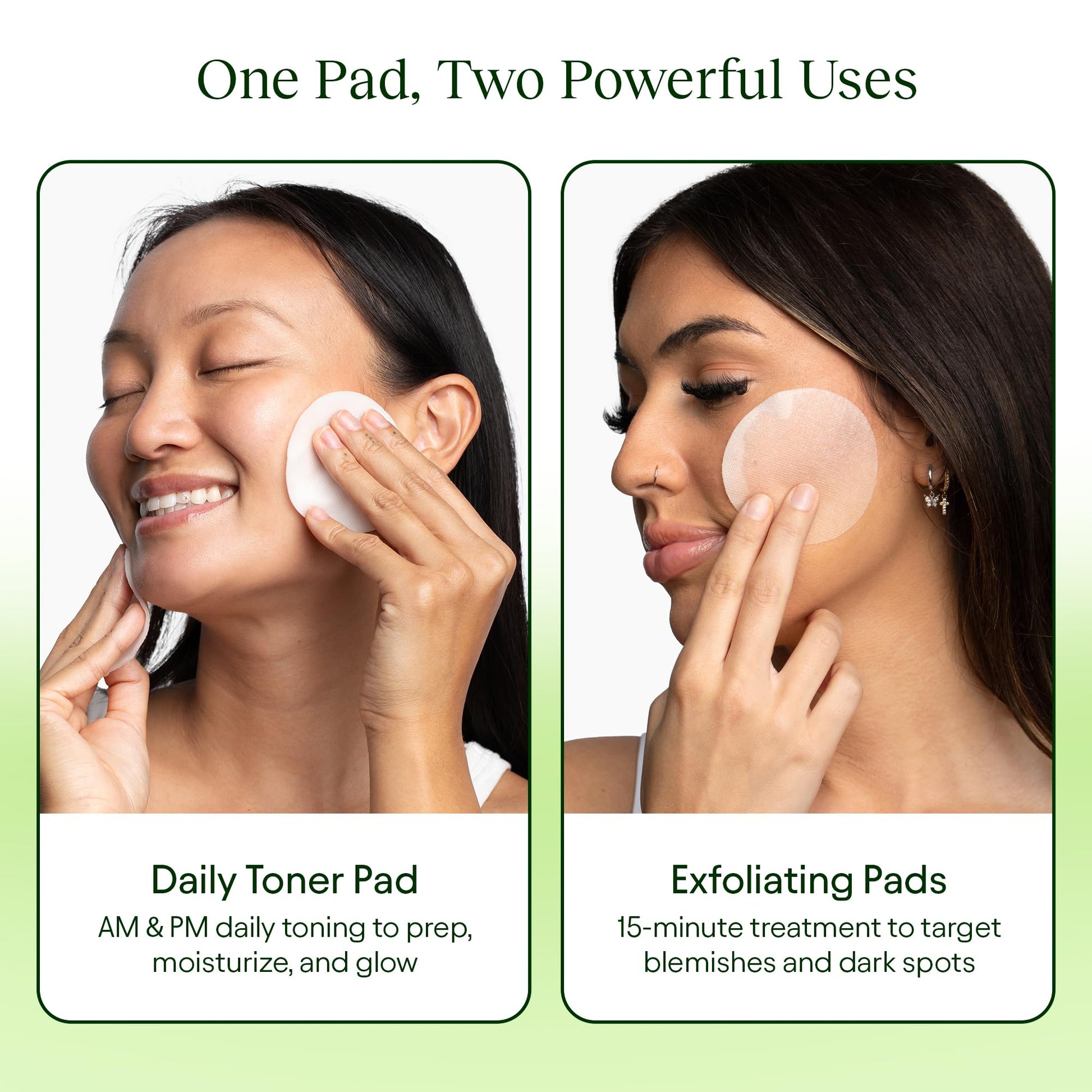 Top view of the pre-soaked facial treatment pads inside the open jar configuration.