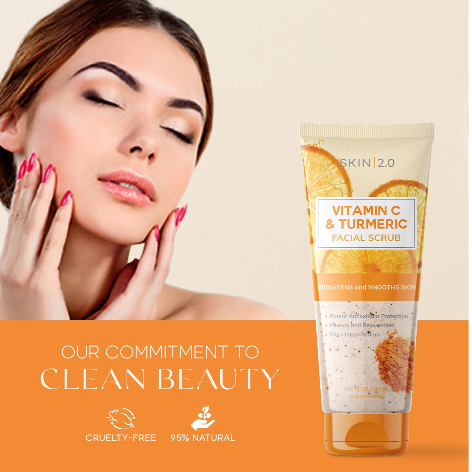Granular texture of Skin 2.0 Vitamin C and Turmeric face exfoliant close up view