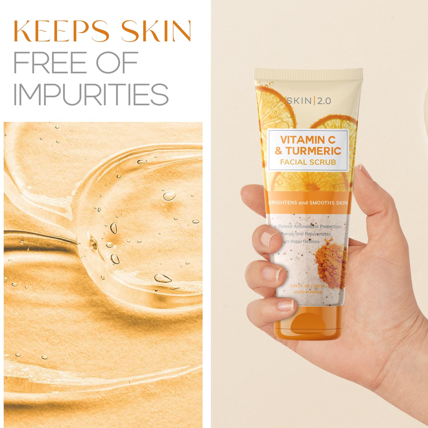 Skin 2.0 dermatologist tested anti aging scrub for removing dark spots and dead skin