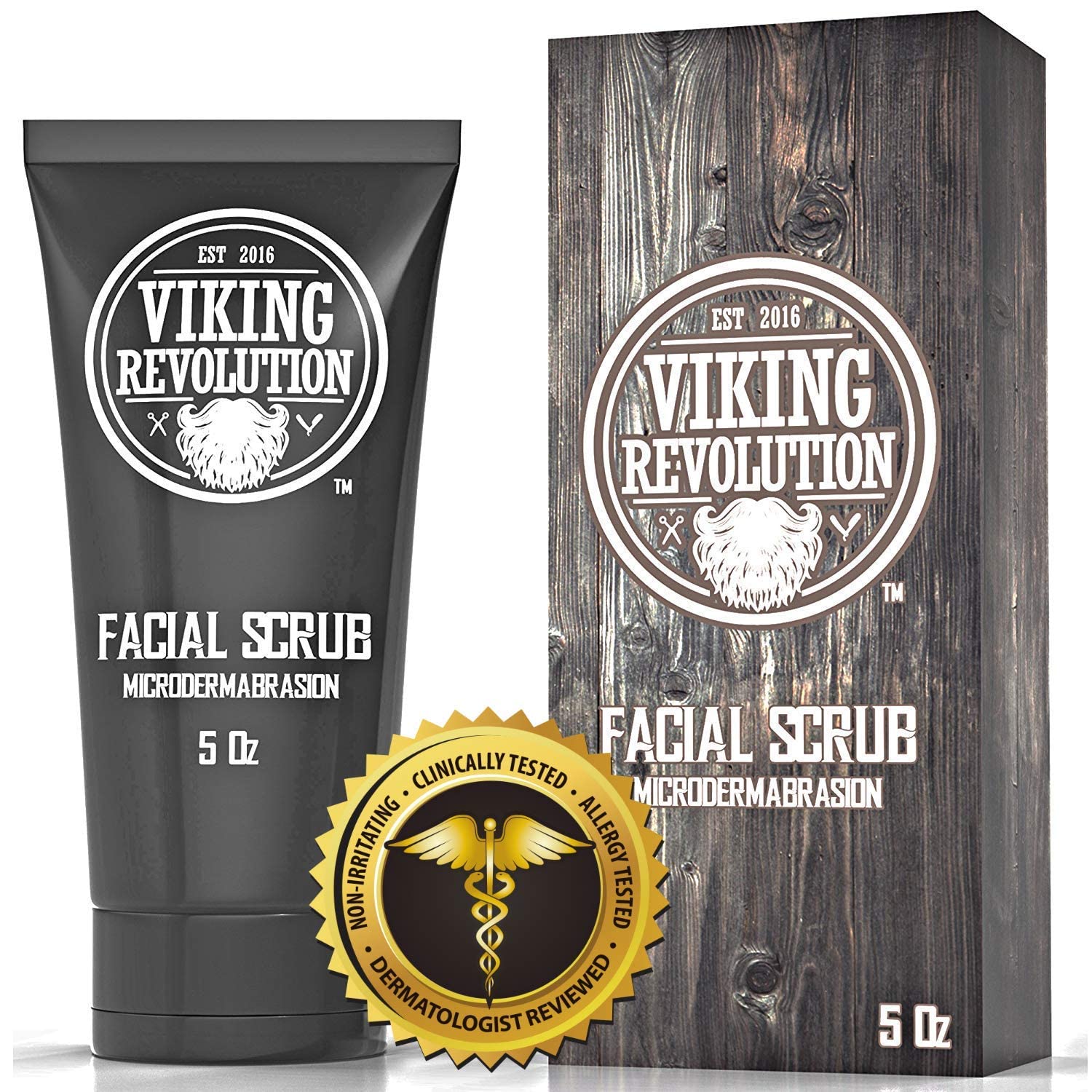 Rustic wood grain design box for men's skincare gift presentation