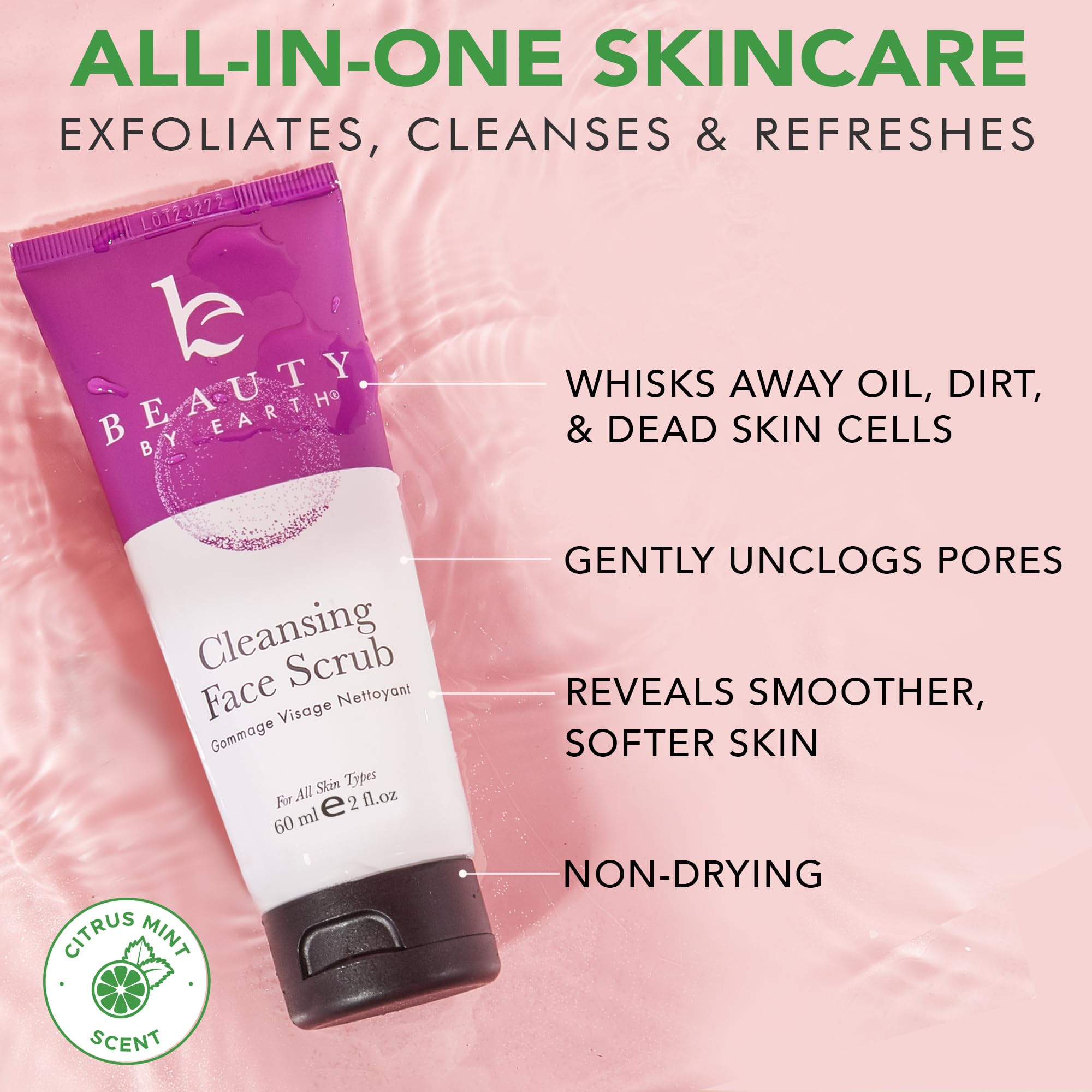 Beauty by Earth organic facial cleanser ingredient label