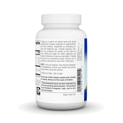 Planetary Herbals Triphala Gold extra strength 1000mg container cap and safety seal.