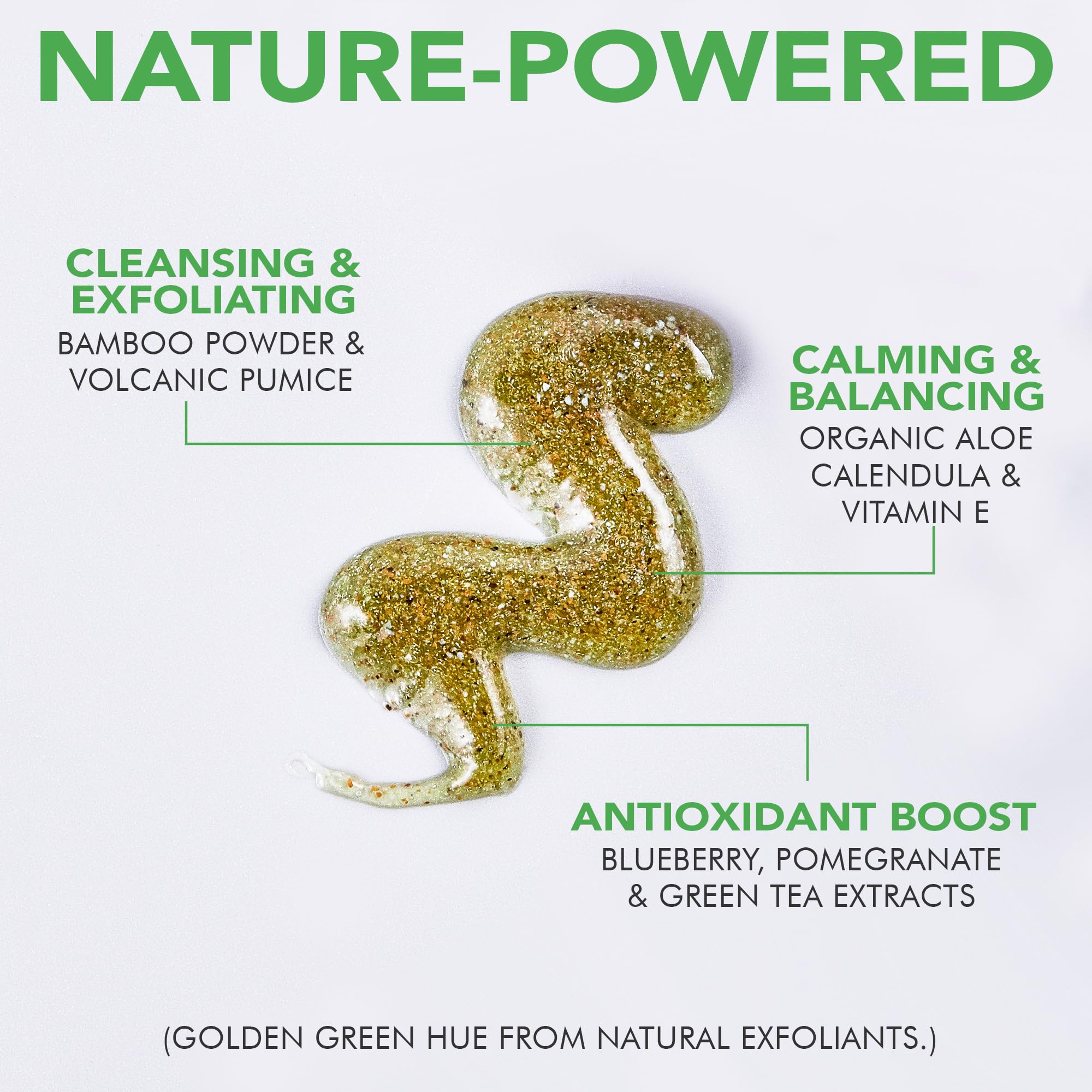 Applying Beauty by Earth exfoliating face wash to skin