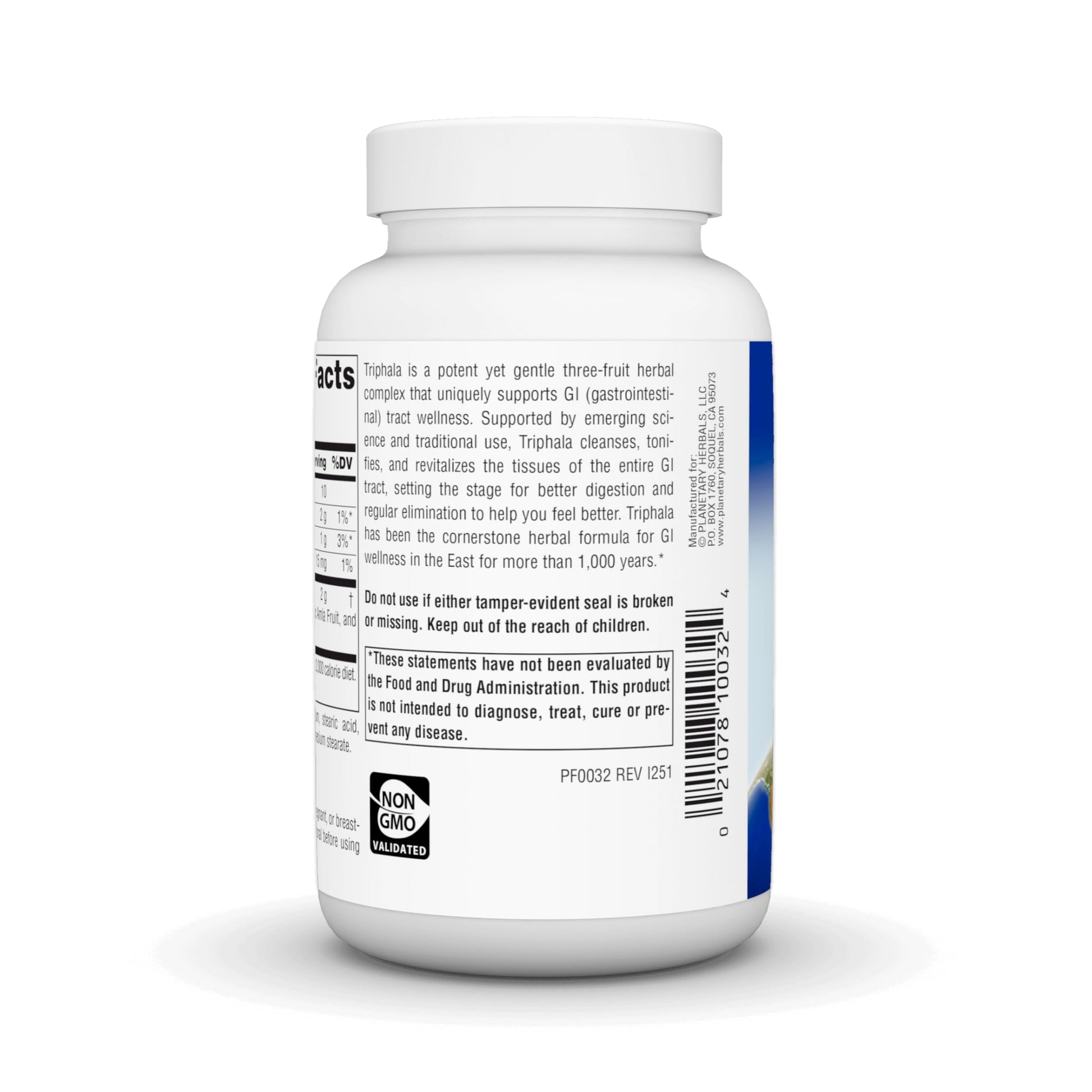 USA imported Planetary Herbals Triphala 1000mg dietary supplement