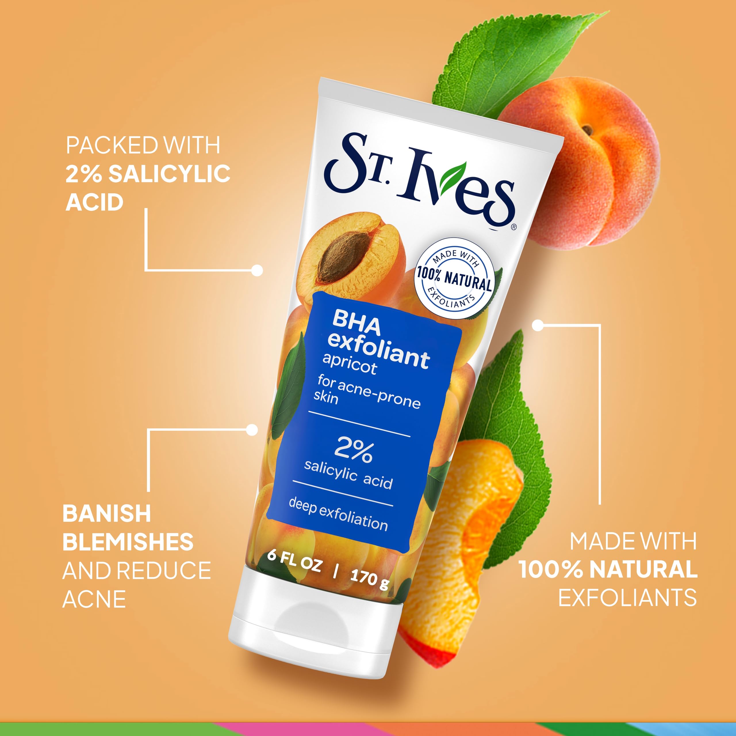 St. Ives blemish and blackhead control exfoliating scrub textured paste on a clean surface.
